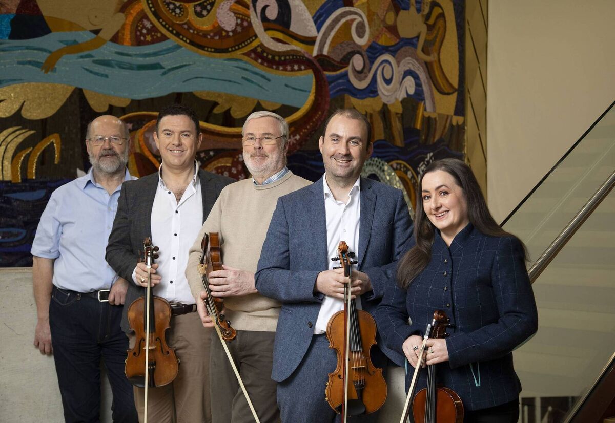TG4 honours and celebrates the musical heroes of our age. This year, the awards will be held at the University Concert Hall, Limerick. Pictured: Cairdeas na bhFidléirí