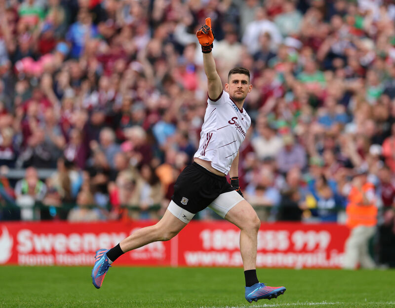 Galway’s goalkeeper Connor Gleeson celebrates kicking the winning point. Picture: ©INPHO/James Crombie Galway’s goalkeeper Connor Gleeson celebrates kicking the winning point. Picture: ©INPHO/James Crombie