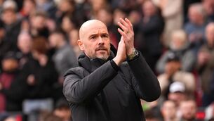 <p>INJURY WOE: Manchester United manager Erik ten Hag before a Premier League match at Old Trafford. Photo credit: Martin Rickett/PA Wire.</p>
