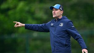 <p>FOCUSSED: Senior coach Jacques Nienaber during Leinster rugby squad training at UCD in Dublin. Photo by Piaras Ó Mídheach/Sportsfile</p>