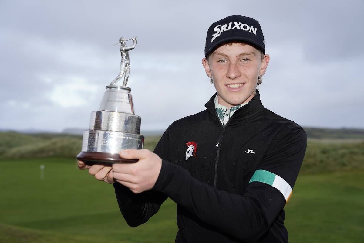 WINNER: Seán Keeling winner of the Ulster U-18 Championship in Ballyliffen. Picture: Fran Caffrey / Golffile Sean Keeling , golf WINNER: Seán Keeling winner of the Ulster U-18 Championship in Ballyliffen. Picture: Fran Caffrey / Golffile Sean Keeling , golf
