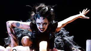 <p>Bambie Thug rehearsing Doomsday Blue at the First Rehearsal of the First Semi-Final at Malmo Arena in Sweden. </p>