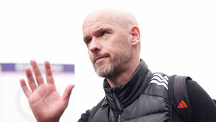 <p>HELLO, GOODBYE? Manchester United manager Erik ten Hag arrives ahead of the Premier League match at Selhurst Park, London. Pic: Zac Goodwin, PA Wire.</p>