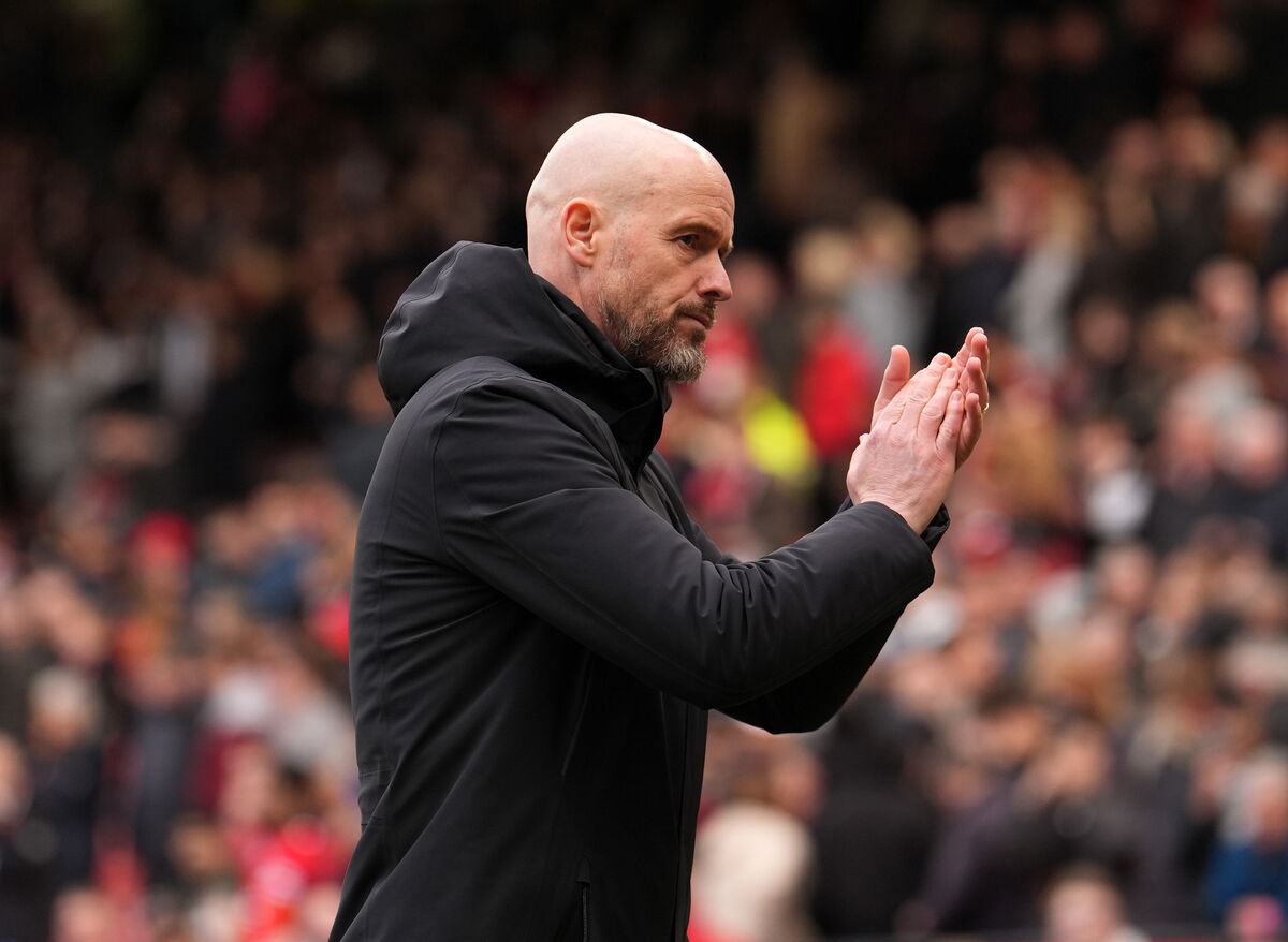 Manchester United manager Erik ten Hag after the Premier League match at Old Trafford. Pic: Martin Rickett, PA Wire.