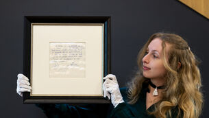 The napkin was used to write a commitment to Lionel Messi, when he was 13, for a contract with FC Barcelona (Jordan Pettitt/PA)
