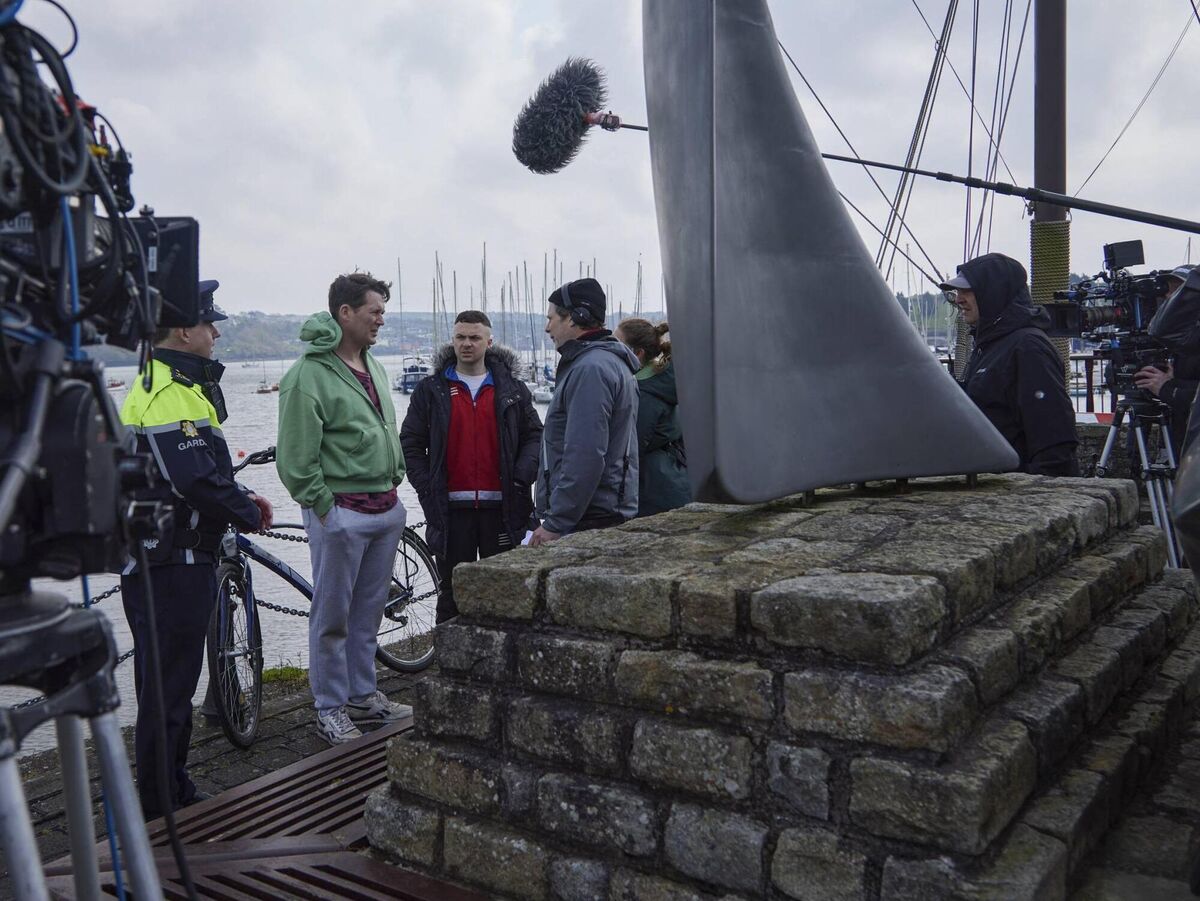 The Young Offenders filming in Kinsale: Shane Casey and Alex Murphy with production crew. Picture: Miki Barlok The Young Offenders filming in Kinsale: Shane Casey and Alex Murphy with production crew. Picture: Miki Barlok