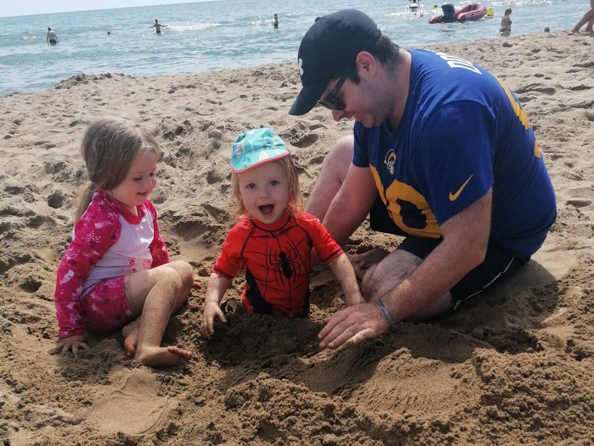 Bryan with his children Elle and Jesse.