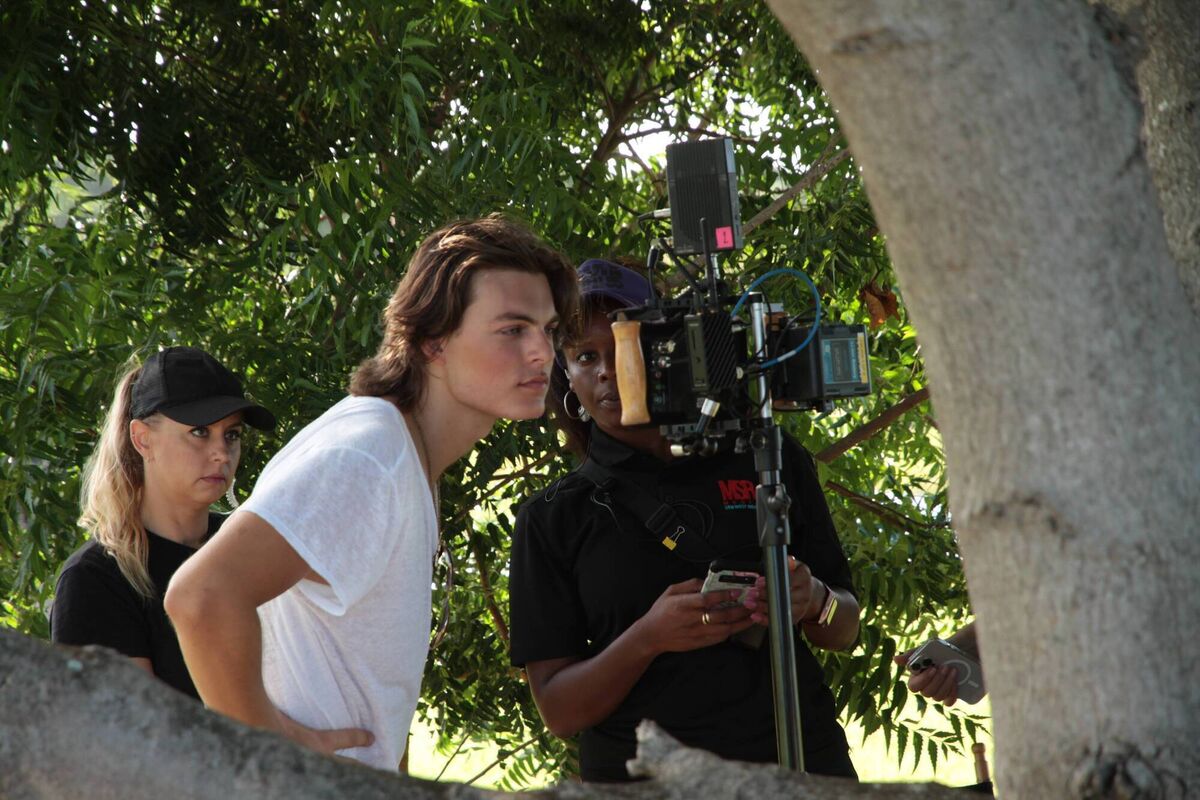  Damian Hurley on the set of Strictly Confidential.