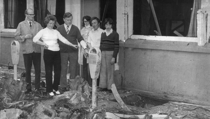 The public views the destruction outside the Welcome Inn, Parnell St, Dublin. Some 10 people died as a result of that bombing. The public views the destruction outside the Welcome Inn, Parnell St, Dublin. Some 10 people died as a result of that bombing.