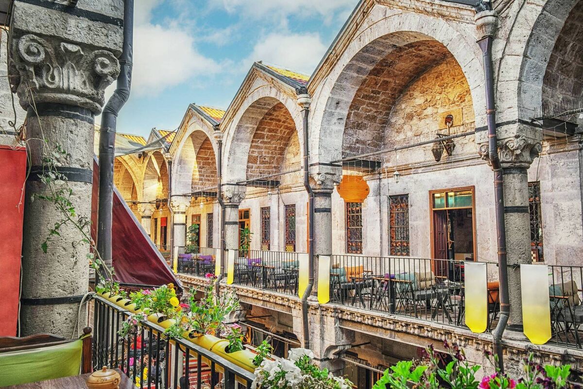Tayhan Bazaar, built in the 19th century in Sivas, Turkey
