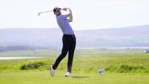 <p>Liam Nolan is joint-top of the standings after the second round of the Flogas Irish Men's Amateur Open Championship at County Sligo Golf Club. Picture: Thos Caffrey/Golffile</p>