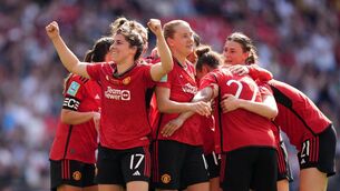 <p>Manchester United's Lucia Garcia celebrates scoring their side's fourth goall. Picture: Adam Davy/PA Wire.</p>