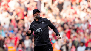 <p>Liverpool manager Jurgen Klopp celebrates after the win over Tottenham. Pic: PA </p>