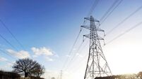 Electric Pylons-Stock Photo