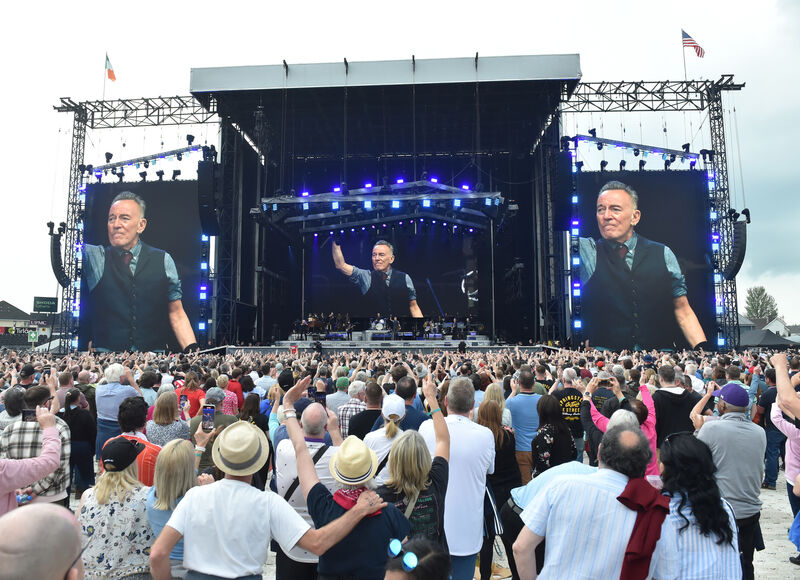 Bruce Springsteen on stage during his concert at the UPMC Nowlan park, Co Kilkenny. Picture: Eddie O'Hare