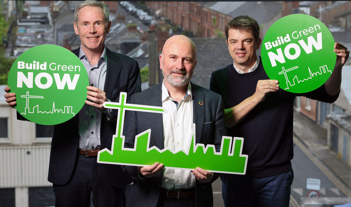 Only a green “revolution” can deliver sustainable homes and liveable streets for all, IGBC conference hears. Speakers at the Irish Green Building Council’s 'Build Green Now' conference included Patrick Moloney, director at Ramboll Denmark, Pat Barry, CEO of the Irish Green Building Council and Sylvain Grisot, urban planner and founder of dixit.ie Picture: Marc O'Sullivan