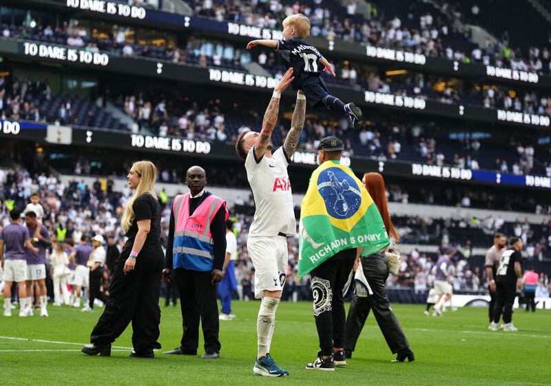 END ON A HIGH: Tottenham Hotspur's James Maddison following the Premier League match at Tottenham Hotspur Stadium. Pic: John Walton, PA Wire. END ON A HIGH: Tottenham Hotspur's James Maddison following the Premier League match at Tottenham Hotspur Stadium. Pic: John Walton, PA Wire.