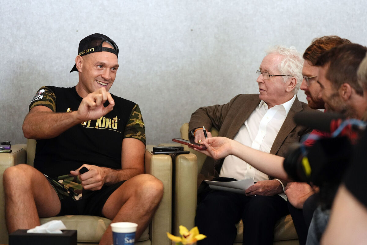 Boxer Tyson Fury (left) during a media day in Riyadh. Picture: Nick Potts/PA Wire. Boxer Tyson Fury (left) during a media day in Riyadh. Picture: Nick Potts/PA Wire.