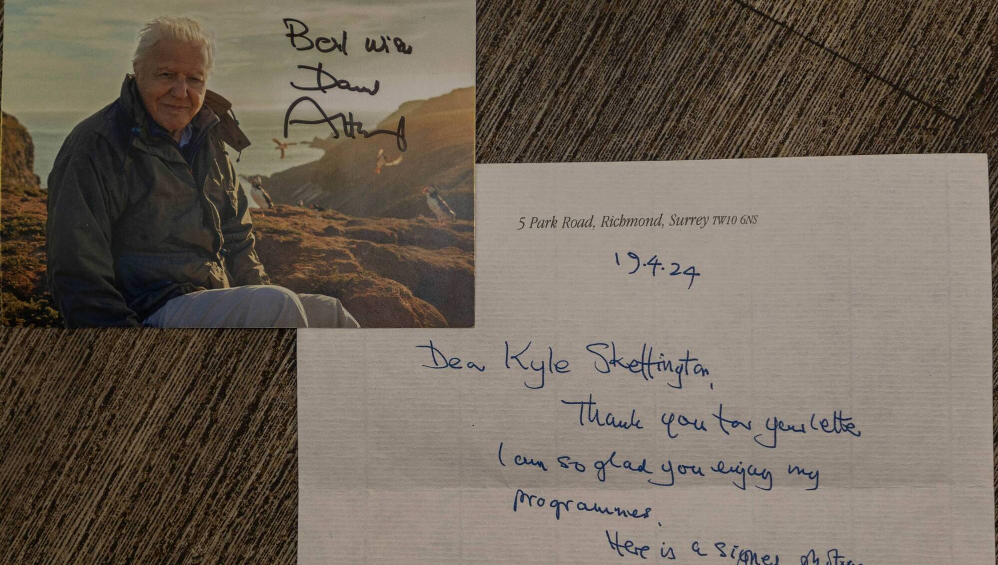 Irish boy blown away as David Attenborough writes to aspiring young wildlife photographer