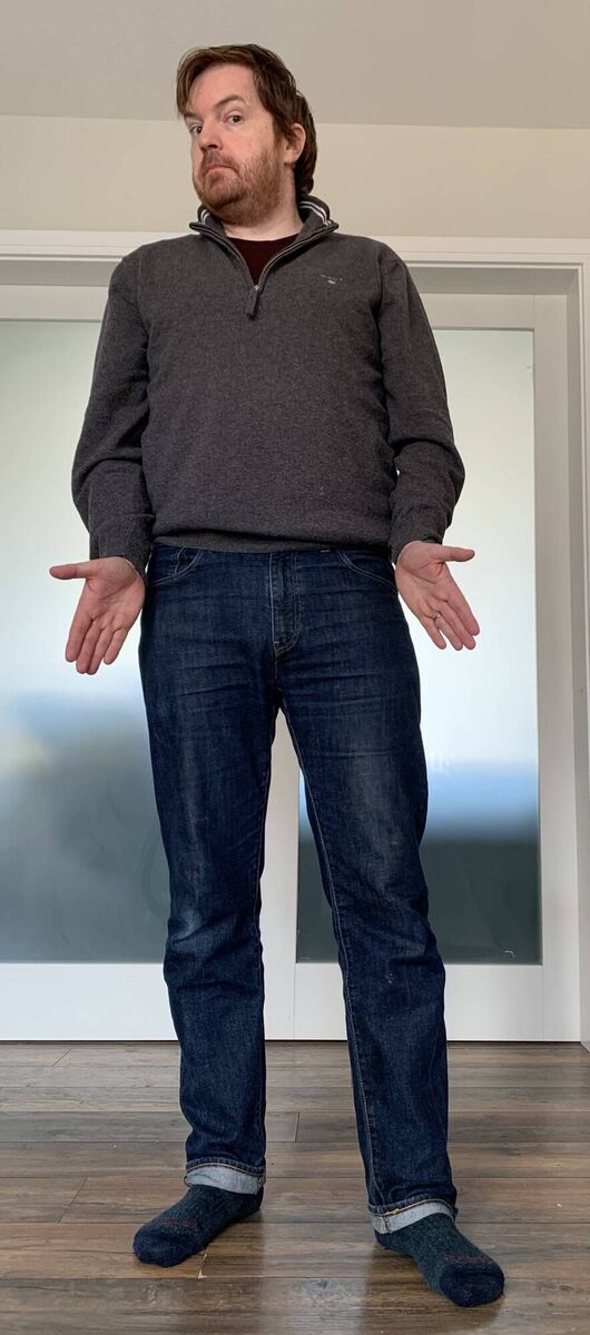 Bernard O'Shea: our man's jeans are, eh, a study in sustainability