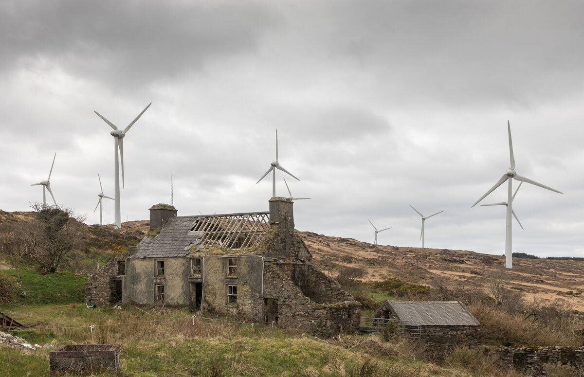 Wind turbines at Ballybane in West Cork; there are 21 turbines that can power on average about 40,000 homes a year.
