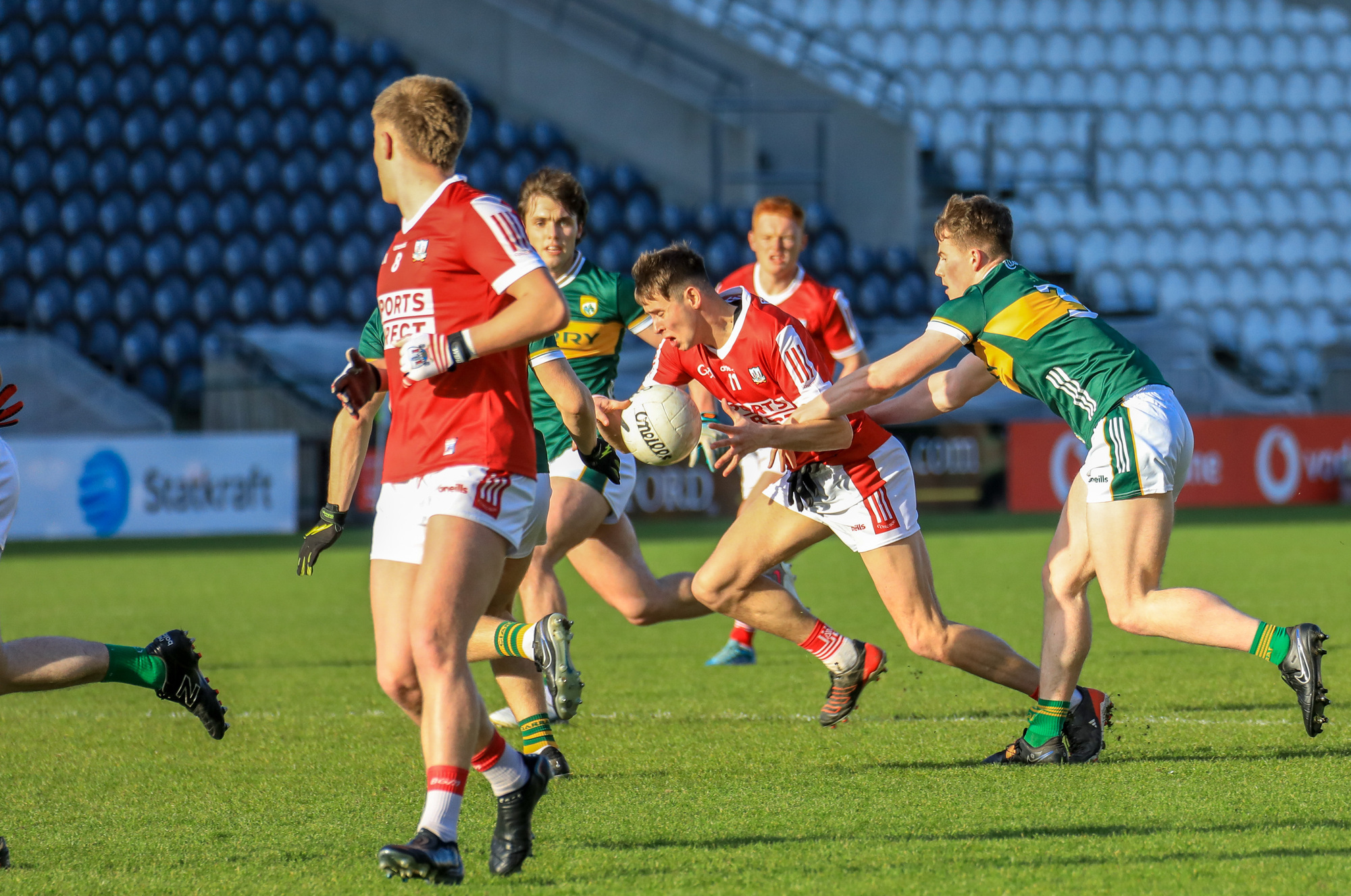 NEW ADDITION: Cork's Hugh O'Connor -in action for the footballers - breaks through the Kerry defence. - Pic: David Creedon