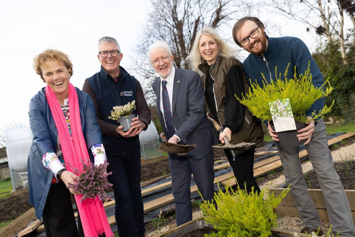  Denise Charlton, Chief Executive, Community Foundation Ireland; Andy Bleasdale, National Parks and Wildlife Service; Minister of State, Malcolm Noonan TD; Dr Deirdre Lynn, National Parks and Wildlife Service; Jason Coulter, Social Impact Executive, Community Foundation Ireland. 