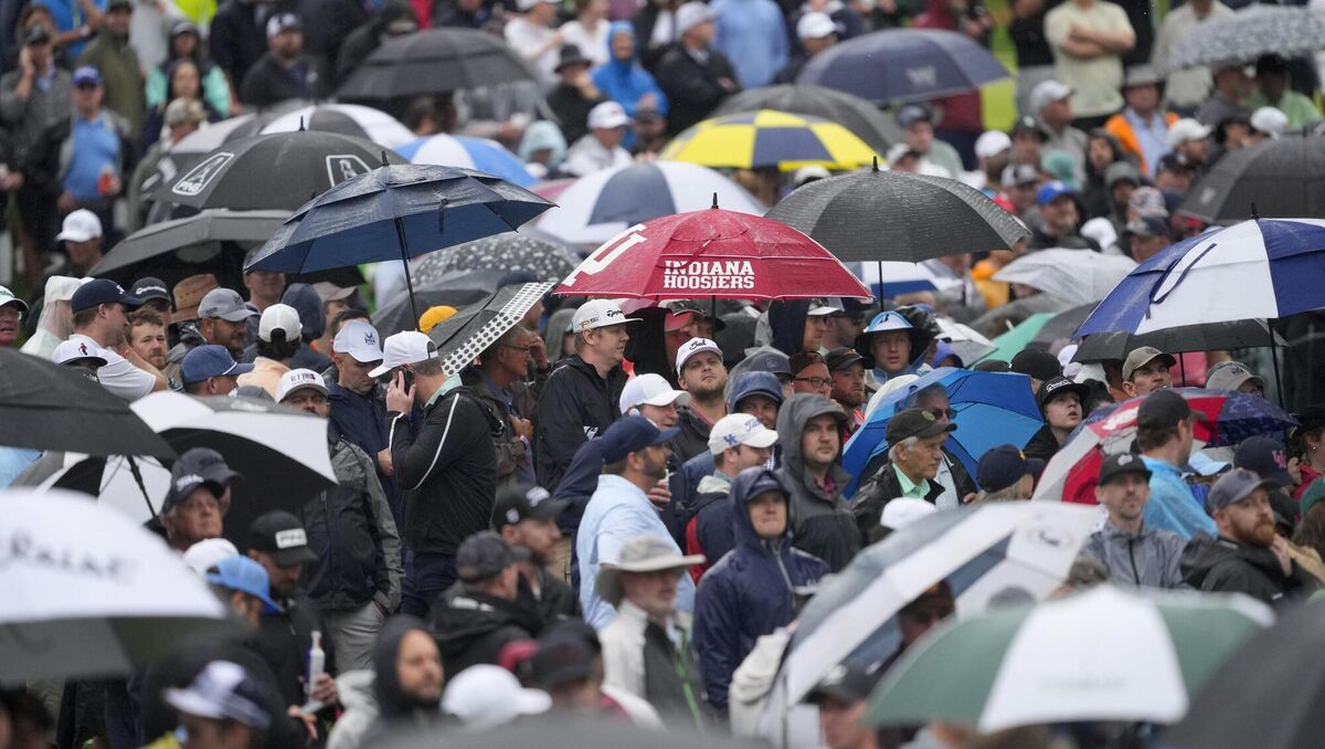 Fans watch Scottie Scheffler on the 13th hole on Friday. Pic: AP Photo/Matt York