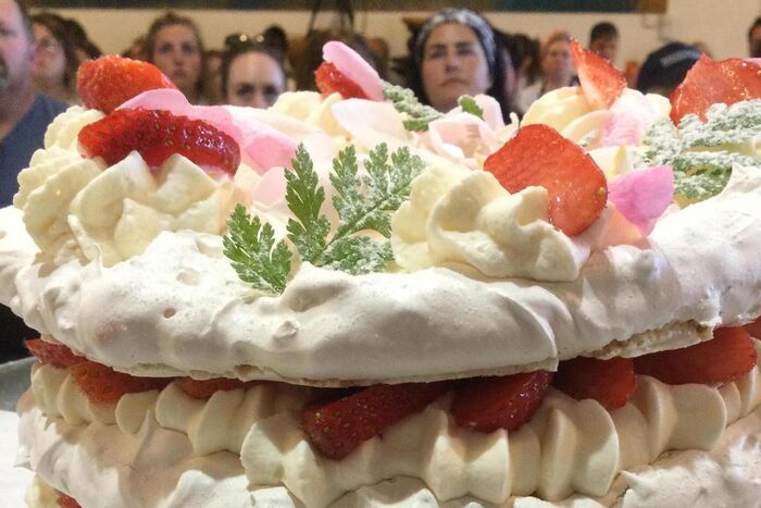 Ballymaloe Almond Meringue with Strawberries