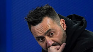 <p>EXIT DOOR: Brighton head coach Roberto de Zerbi will leave his post after Sunday's home match against Manchester United. Pic: Gareth Fuller, PA Wire.</p>