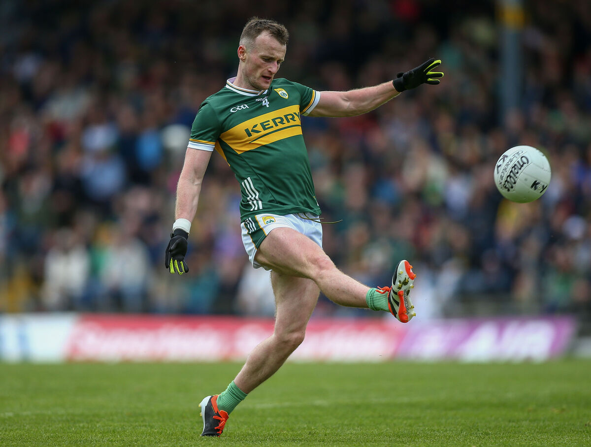USUAL SERVICE: Kerry's Tom O'Sullivan scores a point. Pic: Ken Sutton, Inpho