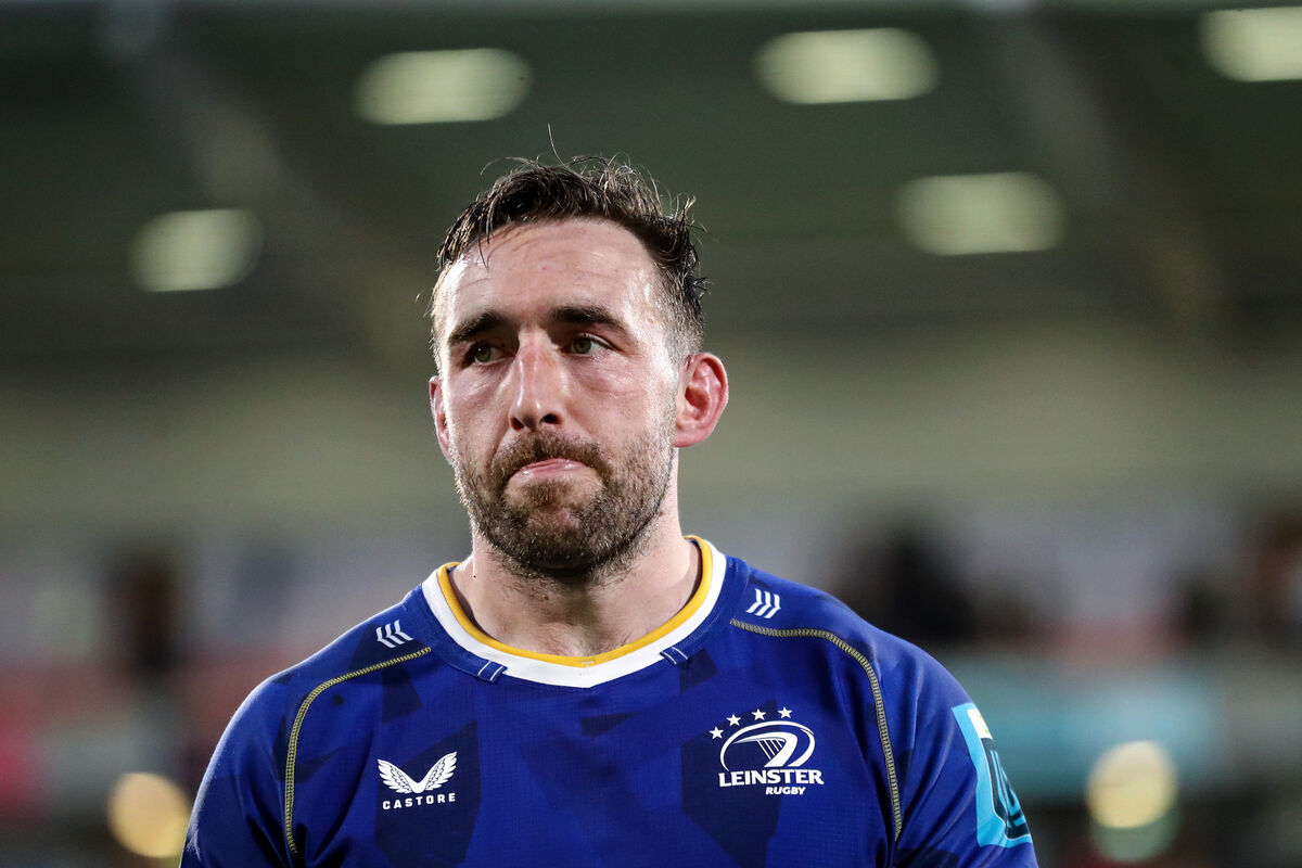 Leinster's Jack Conan dejected after the game. Pic: ©INPHO/Ben Brady