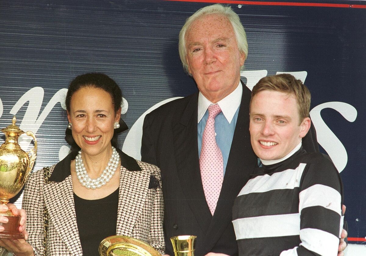 Chryss O'Reilly and  Tony O'Reilly in the Tattersalls Gold Cup. 