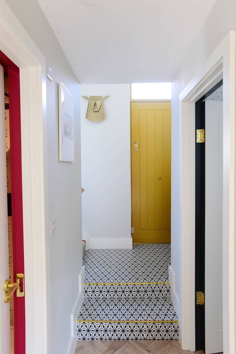Add pops of colour through painted accents, as seen here in the doors in the hallway in Jennifer's home. Add pops of colour through painted accents, as seen here in the doors in the hallway in Jennifer's home.