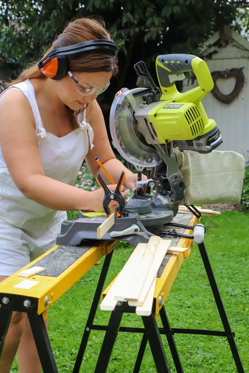  Taking woodwork classes has helped develop Catherine's skills into the use of power tools.