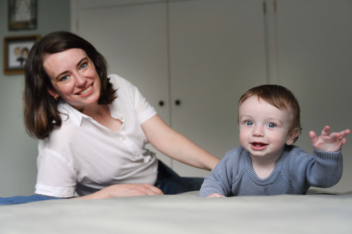 Ashley Westpheling with her nine month old baby son. Photograph Moya Nolan Ashley Westpheling with her nine month old baby son. Photograph Moya Nolan