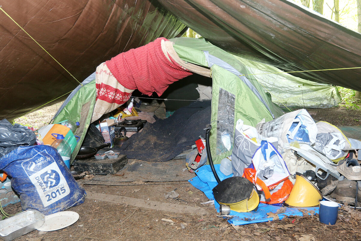 Mr Hickey said his tent contains a small number of day-to-day items he needs and he receives income support. Picture: Brendan Gleeson
