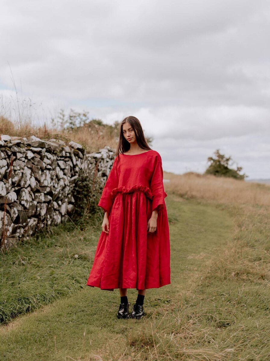 Red Puff Dress at Kindred of Ireland Red Puff Dress at Kindred of Ireland