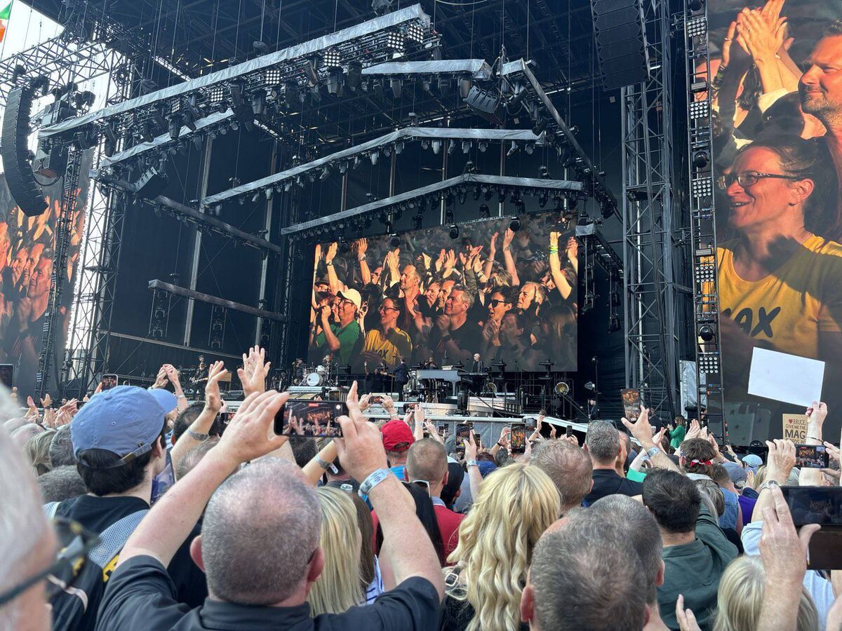 Tom Dunne's view of Bruce Springsteen from the pit in Croke Park. Tom Dunne's view of Bruce Springsteen from the pit in Croke Park.