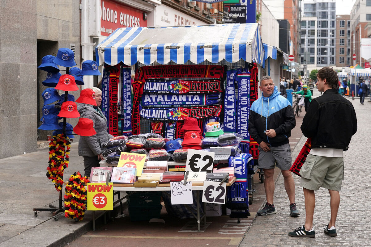 Merchandise for sale on Moore Street, Dublin.