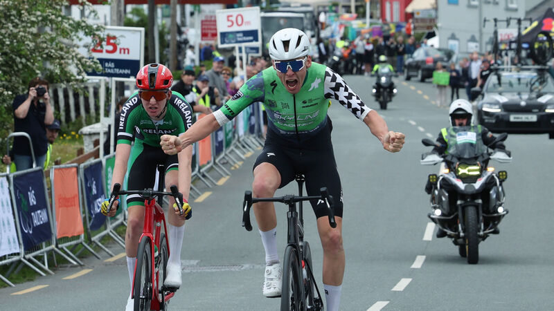 Conn McDunphy outsprints Liam O'Brien to win stage two of Rás Tailteann