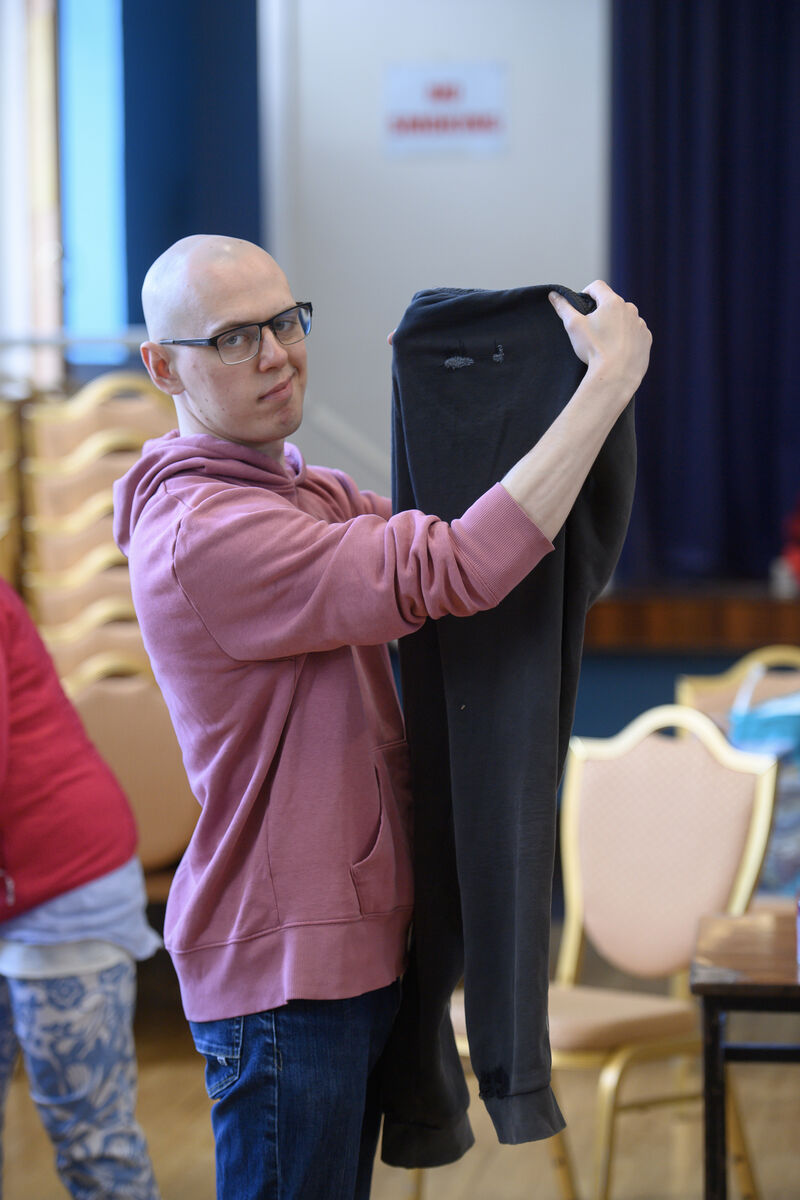 Adam Roe with his tracksuit, repaired at the repair cafe in the Lough Community Centre, Cork. Picture Dan Linehan Adam Roe with his tracksuit, repaired at the repair cafe in the Lough Community Centre, Cork. Picture Dan Linehan