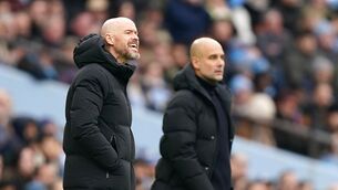 <p>SYMPATHETIC PEP: Manchester United manager Erik ten Hag (left) and Manchester City manager Pep Guardiola (Mike Egerton/PA)</p>