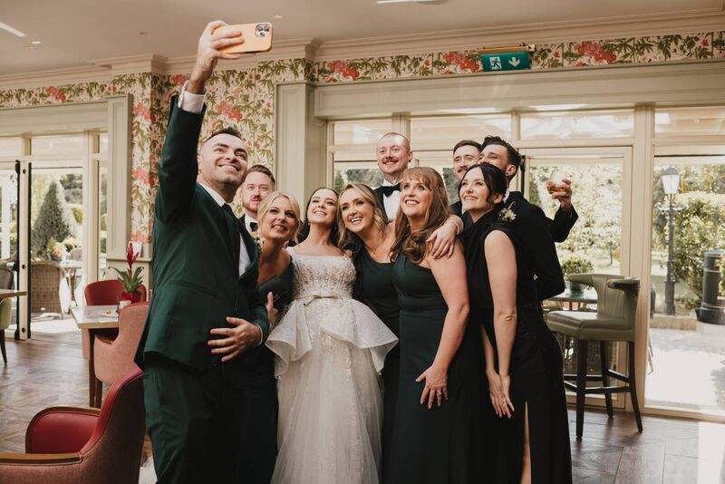 Selfie time: The wedding party. Pictures: Louise Scott
