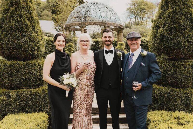 The groom's family: Skye Wenta, Jodi Byrnes, Chayse Byrnes and Ken Byrnes. 