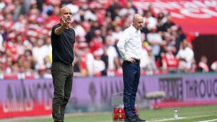<p>REPEAT FINAL: Manchester City manager Pep Guardiola (left) and Manchester United manager Erik ten Hag. Photo credit: Adam Davy/PA Wire.</p>