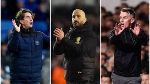 <p>Thomas Frank, Enzo Maresca and Kieran McKenna (PA).</p>