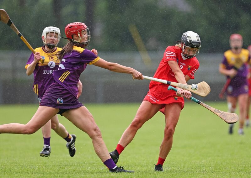 Saoirse McCarthy Cork, battles with Sarah O'Connor, Wexford. Picture: Jim Coughlan. Saoirse McCarthy Cork, battles with Sarah O'Connor, Wexford. Picture: Jim Coughlan.