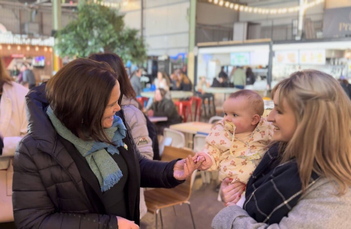Sinn Féin leader Mary Lou McDonald with Cllr Orla O'Leary and her baby Rhea, during a visit to Cork. Ms O'Leary took up her seat on council just last November but has acquitted herself well in the council debates she has contributed to since.