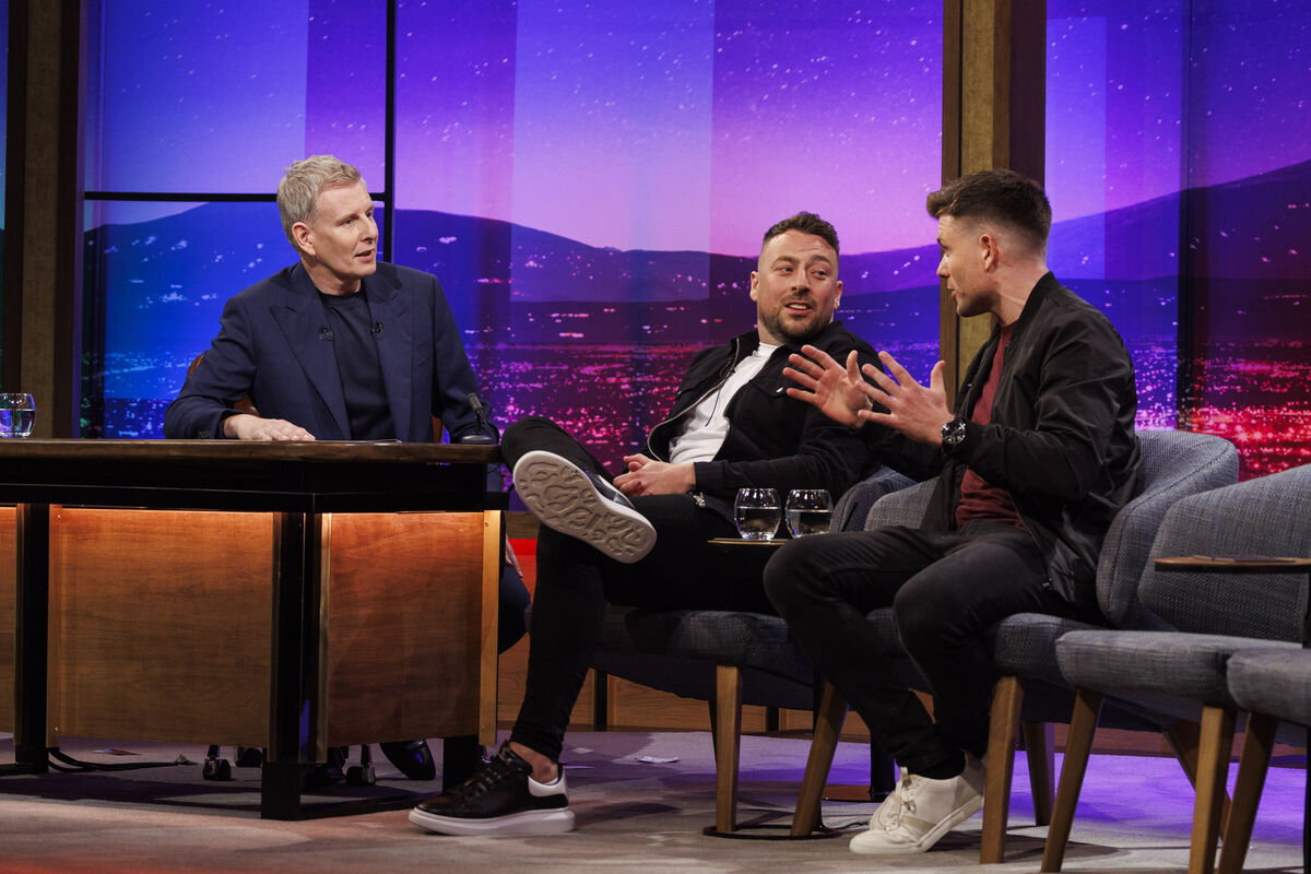 Patrick Kielty with Johnny B and Johnny Smacks on 'The Late Late Show' last September. The Two Johnnies are exiting 2FM, as are Jennifer Zamparelli and Doireann Garrihy. Picture: RTÉ 